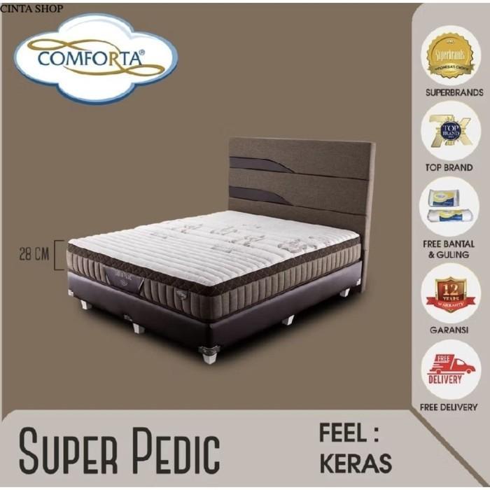 Comforta Super Pedic Spring Bed Tinggi 28cm Firm Kasur Kesehatan Tulang Belakang Matras Free Bantal 