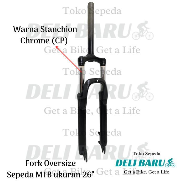 Delibaru Garpu Besi Os Sepeda Mtb 26 Fork Suspension Steel Oversize Travel 135 Mm