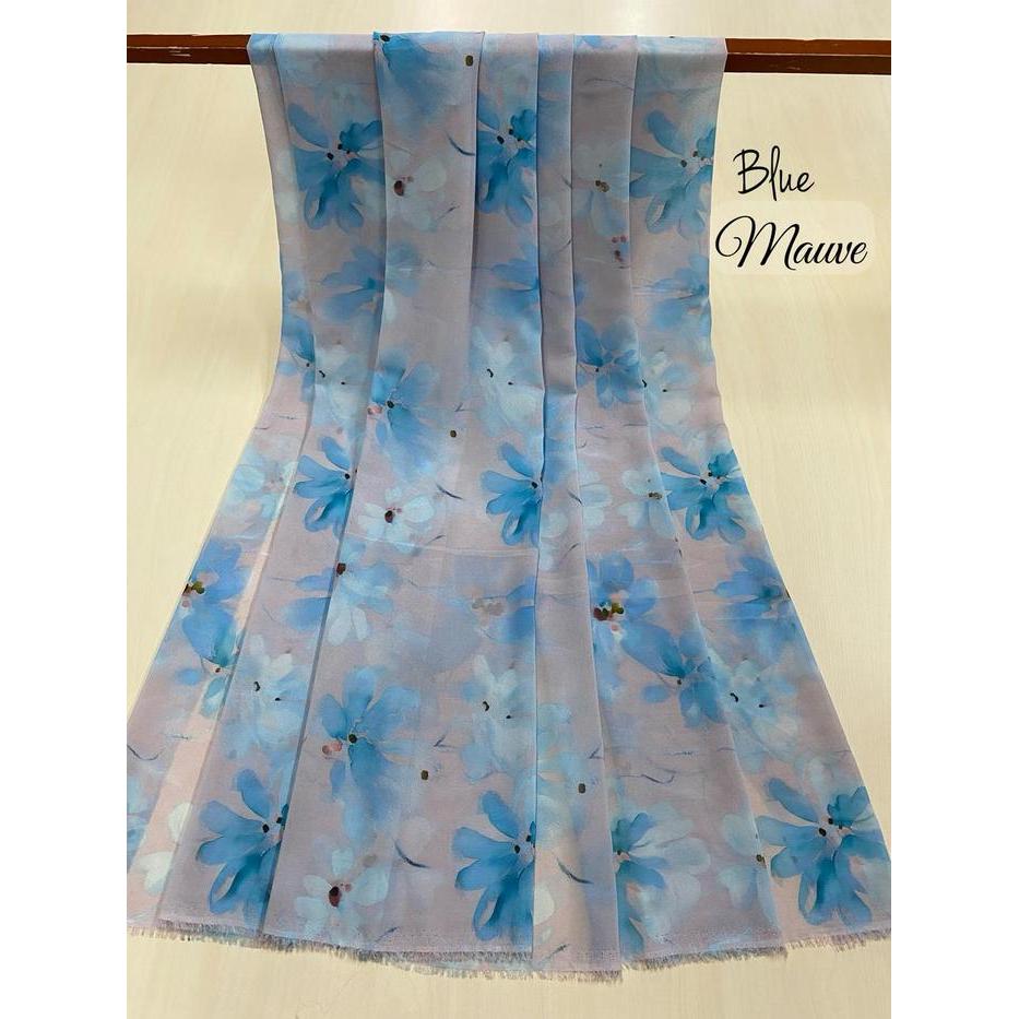 Bunga Lukis 2 - Sifon Bd Print - Ukuran Kain 1,5M X 1,5M Best Quality