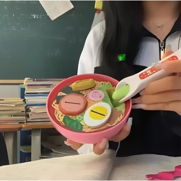 ` Mainan Piring Makan Boneka Mell Chan Ramen Set Baby Alive Doll Plate Aksesori Mell Chan Mainan