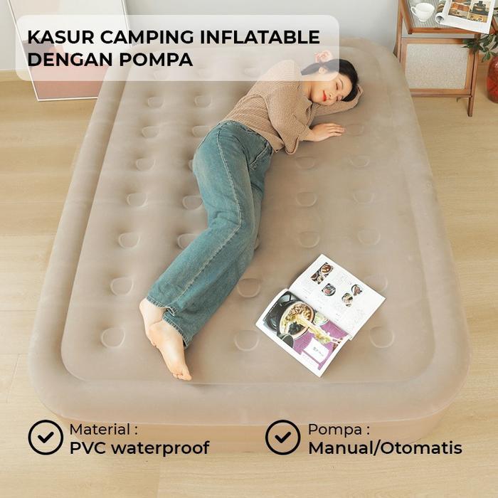 Matras Camping Angin Inflatable Kasur Camping Single Bed/Double Bed