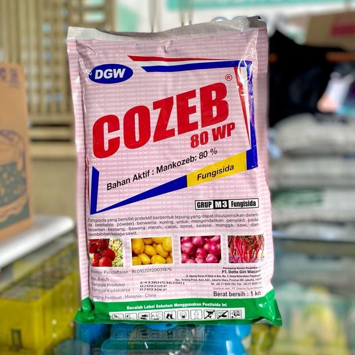 ` DGW Fungisida Cozeb Kuning 80WP - 1KG - Mancozeb 80% - Melindungi Tanaman dari Infeksi Penyakit -