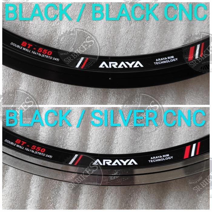 Velg Rims Sepeda 16 x 1 3/8 (ETRTO 349) 28H DOUBLE WALL. ARAYA BT-550