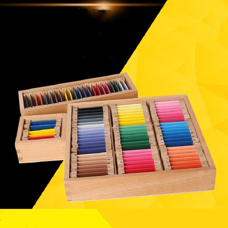 In Stock 1/2/3 Color Board Wood Preschool Toy Montessori Sensorial Material Learning Color Tablet