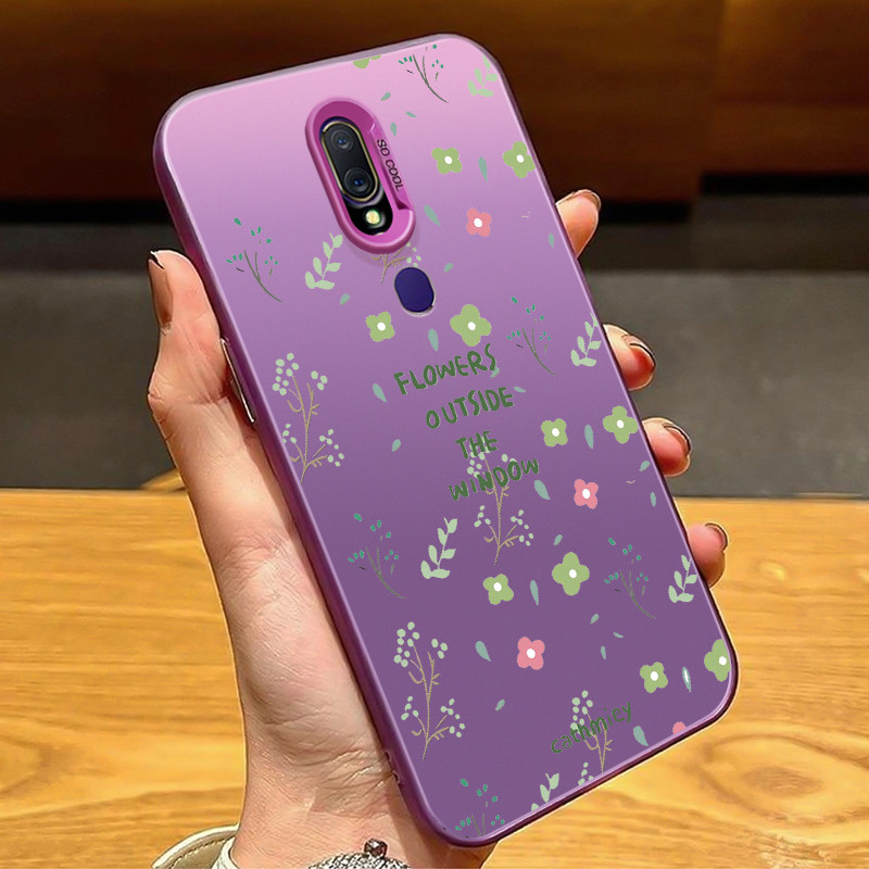 Casing Hp Untuk OPPO F11 Case Casing HP Softcase ponsel silikon tahan jatuh berwarna perak Kasing du