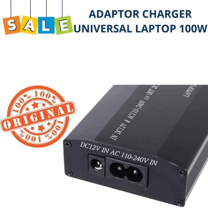ADAPTOR UNIVERSAL LAPTOP 12V-24V ADAPTOR 100W COMBO CHARGER DI MOBIL 12V-24V 5A