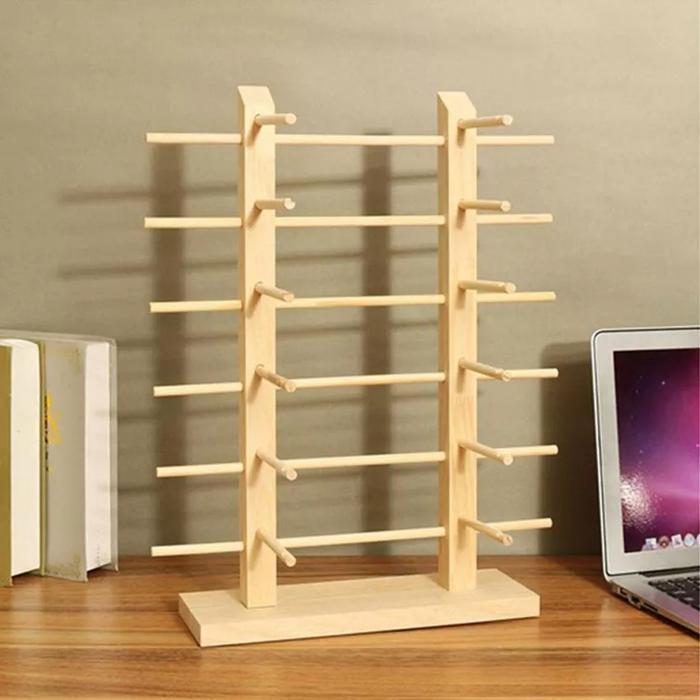Premium Holder Wooden Rak Display Kacamata Kayu Berdiri Original
