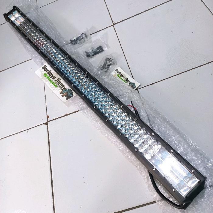 LED BAR 100CM PUTIH KUNING STROBO 3 ROW 5 TERANG BAGUS LEDBAR OFFROAD TEMBUS KABUT Car