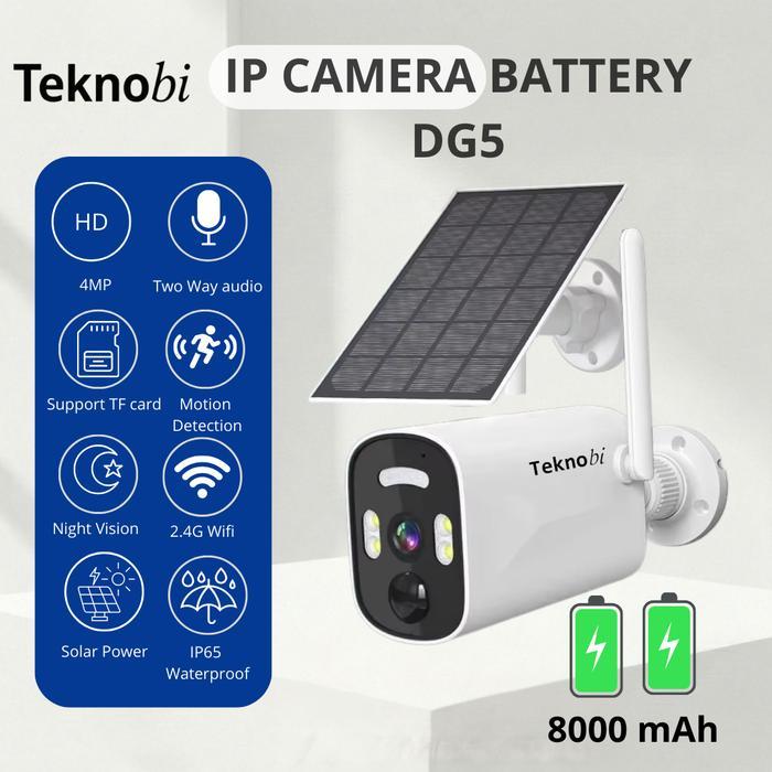 Teknobi IP Camera CCTV Solar Kamera CCTV Portable Baterai DG5 Waterproof Wireless