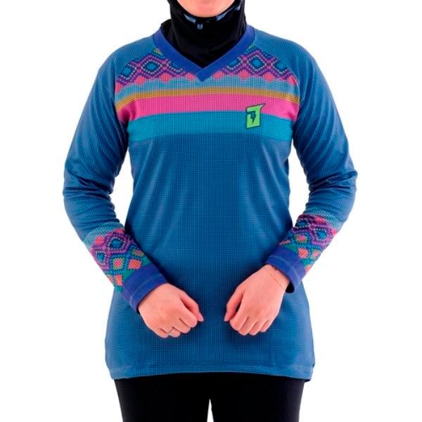 Jersey Sepeda Jersey Gowes Wanita Slimfit Green Knitting
