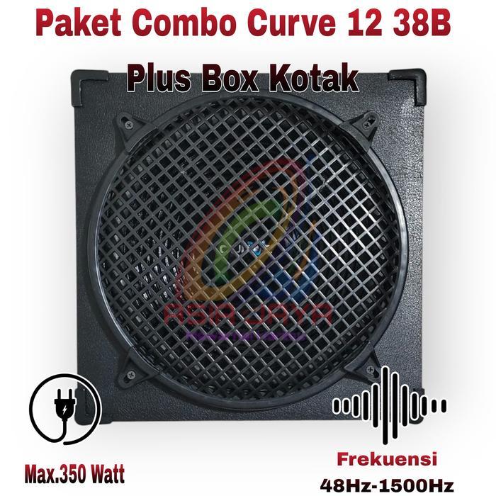 Paket Combo Speaker Curve 12 30H120SRW38B Woofer + Box 12 Inch Kotak Single PVC Dan Siku Box *