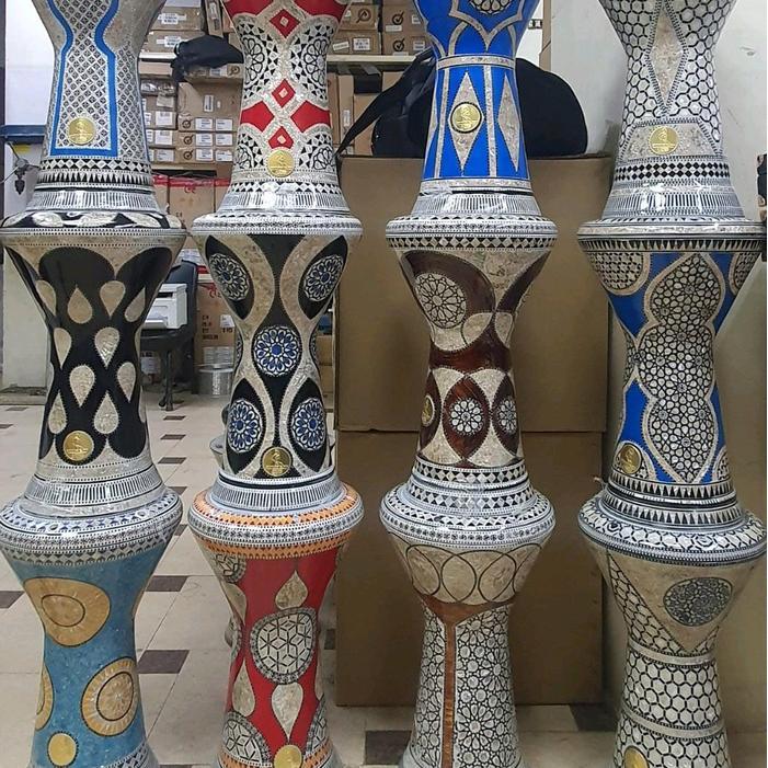 Darbuka Sombaty Blue Pearl Import ukuran 9 inc Mesir Bonus Mika Cadangan+tas+kunci L