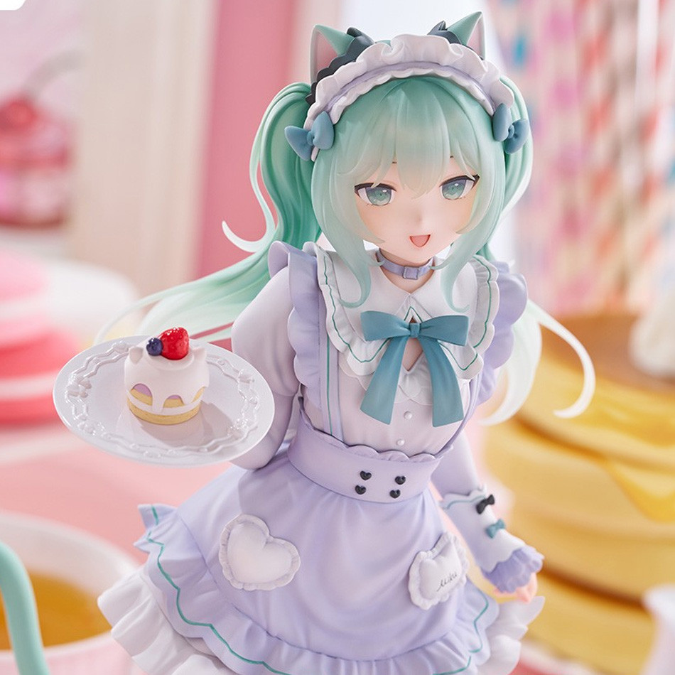 18CM Hatsune Miku Desktop Cute Action Figure Cat Ears Maid Ver. Cosplay Anime Figurine Kawaii Girl