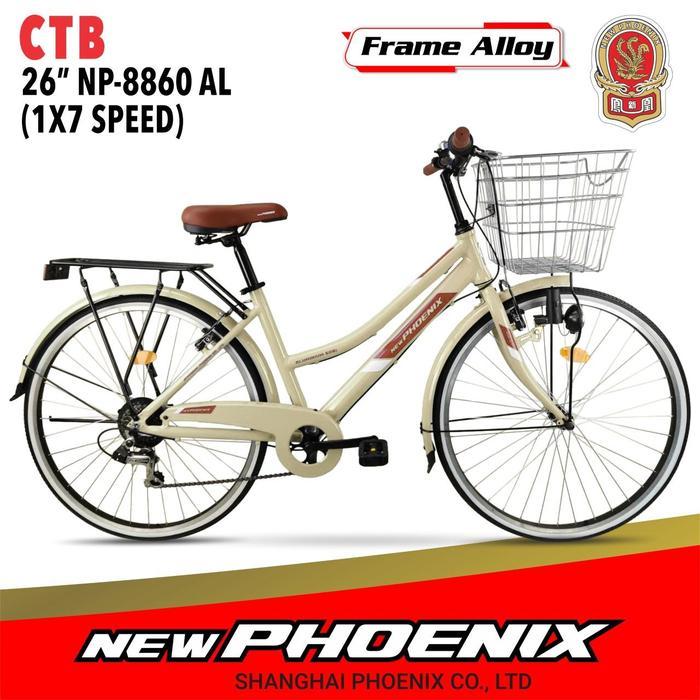 Sepeda Keranjang Dewasa NEW PHOENIX NP - 8860 AT//NP- 8860 AL (Frame Alloy) Ukuran 26 Inch 7 Speed S