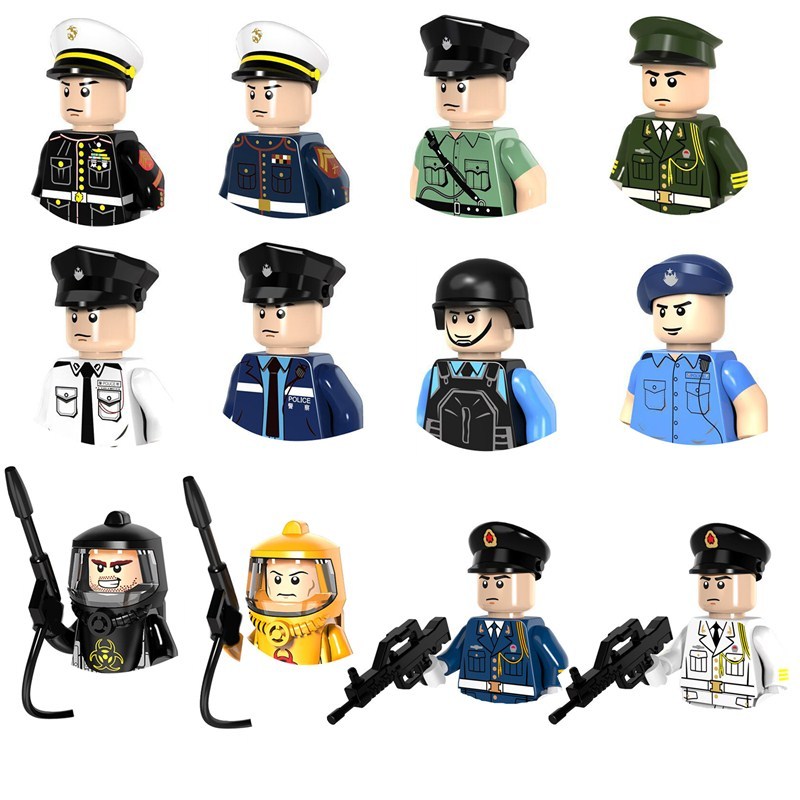 Special Police Force City Traffic Police Building Blocks Flying Tigers Marine Corps Weapon
