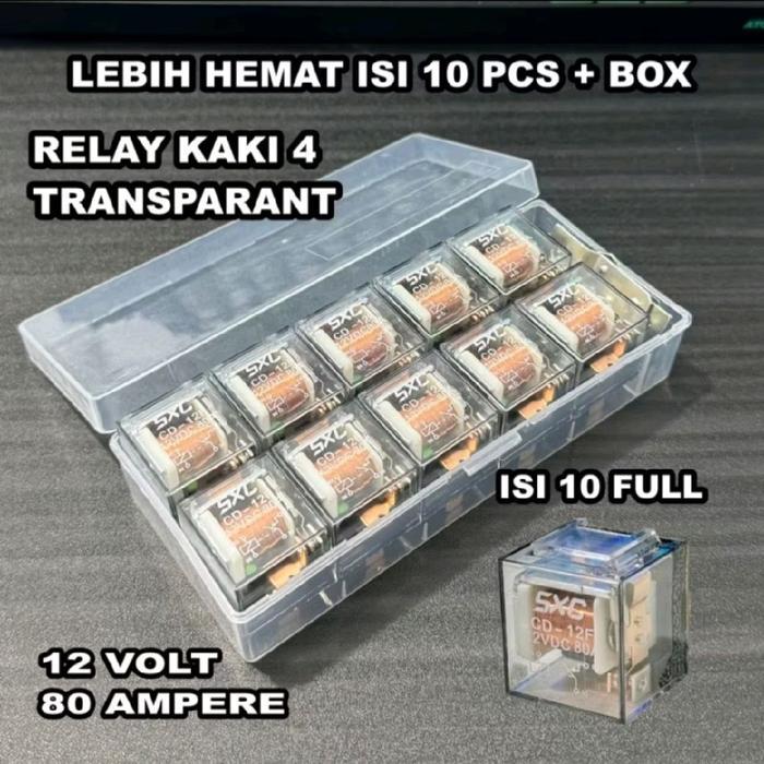 Ada Stok (Isi 10 Pcs ) Relay Rilay Rilai Klakson Kelakson Lampu Tembak Sorot LED Alarm Motor Mobil 4