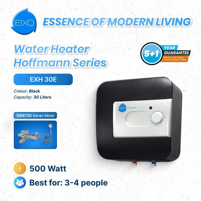 ` Big Water Heater Pemanas Air Kamar Mandi Listrik Hitam EIXO Hoffmann 10/15/30 Liter