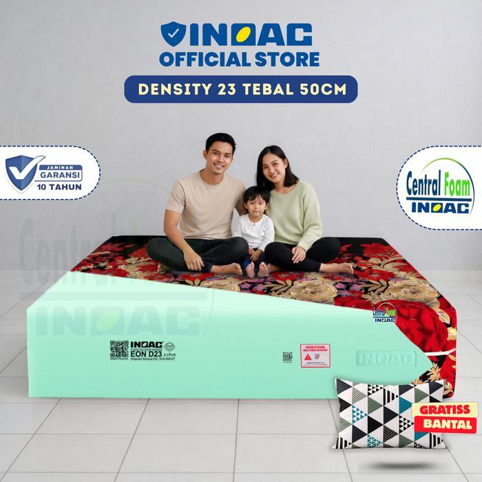 INOAC Kasur Busa EON D23 Tebal 50 cm Density 23 - FREE BANTAL - Ukuran 80x200, 90x200, 100x200,