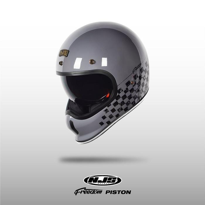 NJS Freedom Piston - Helm Retro NJS Helm NJS Freedom Retro NJS Retro Retro Motif NJS ORI SNI