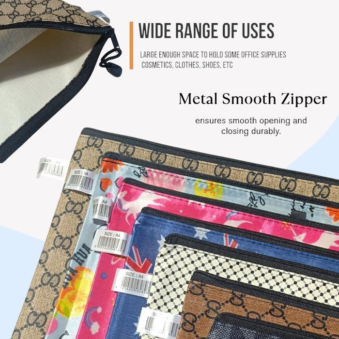 ZIPPER BAG PU LEATHER A4 / MAP RESLETING A4 / MAP ZIPPER MOTIF / TAS ZIPPER A4 / DOMPET ZIPPER A4
