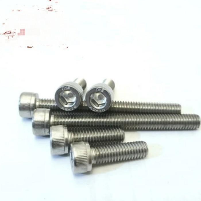 baut L,+ mur+ 1 ring plat stainless m8x25 full drat