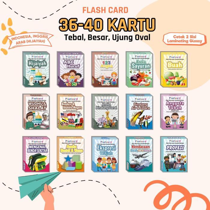 Flashcard Mainan Kartu Edukasi Anak // Flash Card Huruf Alfabet Angka Belajar Membaca Huruf Hijaiyah