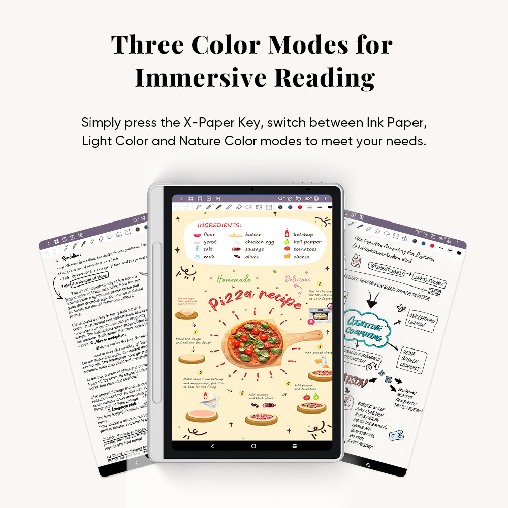 XPPen Magic Note Pad Android 14 White Graphic Tablet Business Digital Writing Notebook Pad 3-in-1