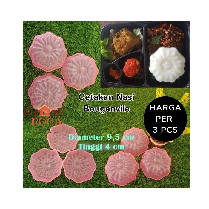 Cetakan Nasi Makanan Kue Apem Kukus Bento Mini Bunga Bougenville Plastik