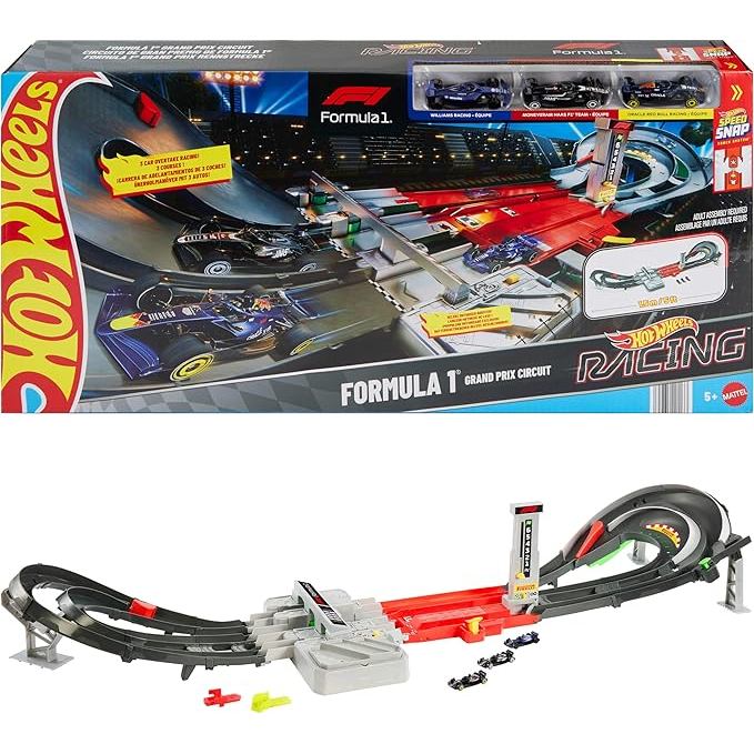 Hot Wheels Toy Car Track Set, Formula 1 Grand Prix Circuit Track Set