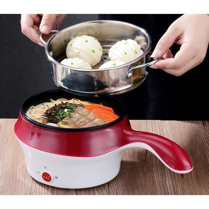 TERLARIS Panci Listrik Multifungsi 1.2L Panci Listrik Keramik Pan Penggorengan electrik Minimalis