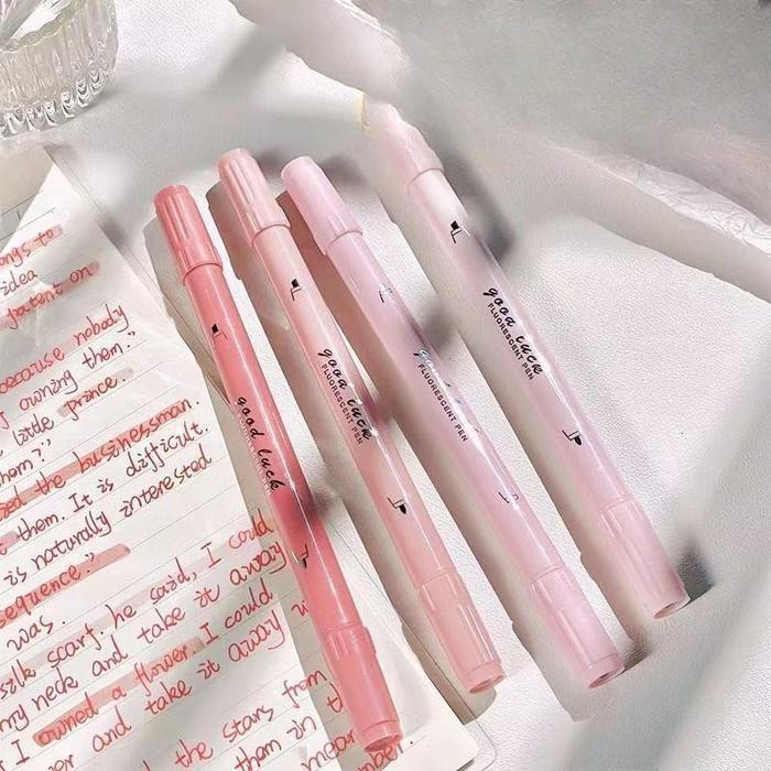 Highlighter Pen 4pcs Spidol Pena Warna Warni Stabilo Pastel 1 Set Pink School Stuff Spidol Permanen