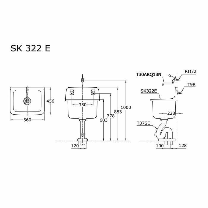 TERLARIS Service Sink Toto SK 322 E / Kitchen Sink Toto SK322E / Spoel Hoek Selamat Berbelanja