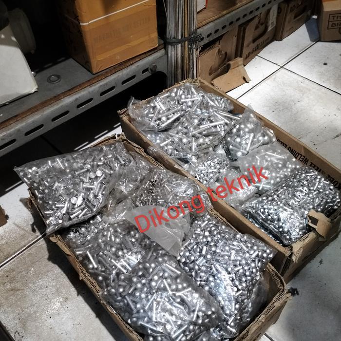 Paku Keling Alumunium M4 x 10mm-Paku Keling 4mm Panjang 10mm (1000pcs)