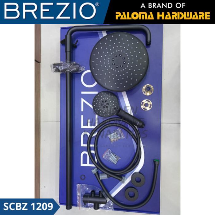 BREZIO SCBZ 1209 SHOWER TIANG SET SHOWER COLUMN SET MANDI HITAM MATTE BLACK Air Keran Pipa Selang