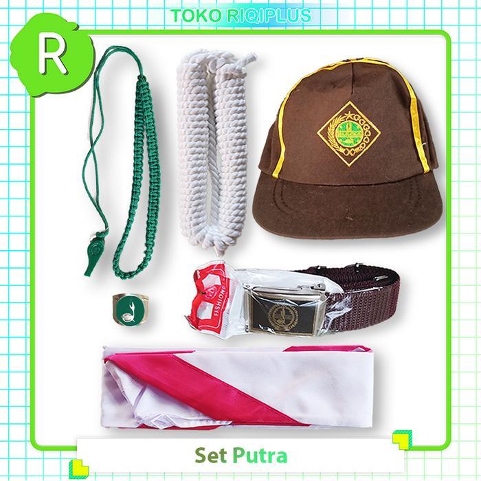 Set Perlengkapan Pramuka Siaga untuk Putra dan Putri, Termasuk Topi, Tambang, Tali Kur, Peluit, Gesp