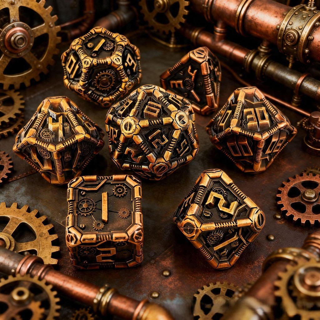 Mechanical gear Metal Dice set Dragon Dices DND Metal Dice for Dungeon and Dragons DND RPG