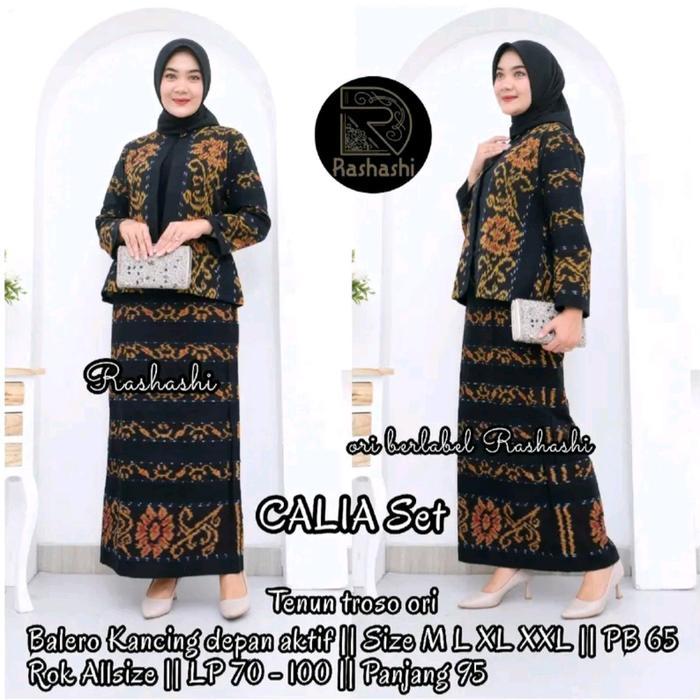 One Set Tenun , Setelan Outer Dan Rok Tenun Jepara , Baju Kantor , Baju Kondangan Setelan