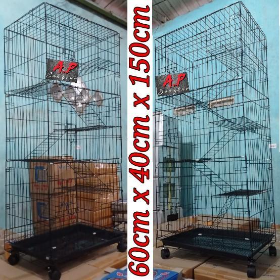 KANDANG KUCING SIZE L TINGKAT 5 / KANDANG KUCING LIPAT / KANDANG HEWAN
