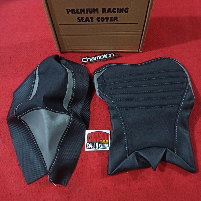Racing Seat Cover Sarung Kulit Jok New Ninja 250Fi 250 Fi 2018 Up Grey Promo