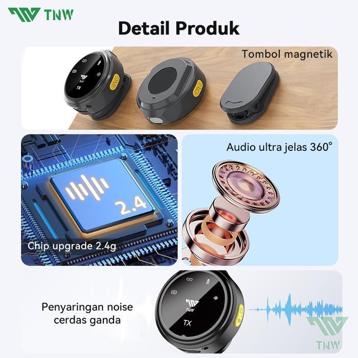 Tnw A30 Wireless Clip On Mic Microphone Lavalier Microphone Wireless Dual Mikrofon Wireless Mikrofon