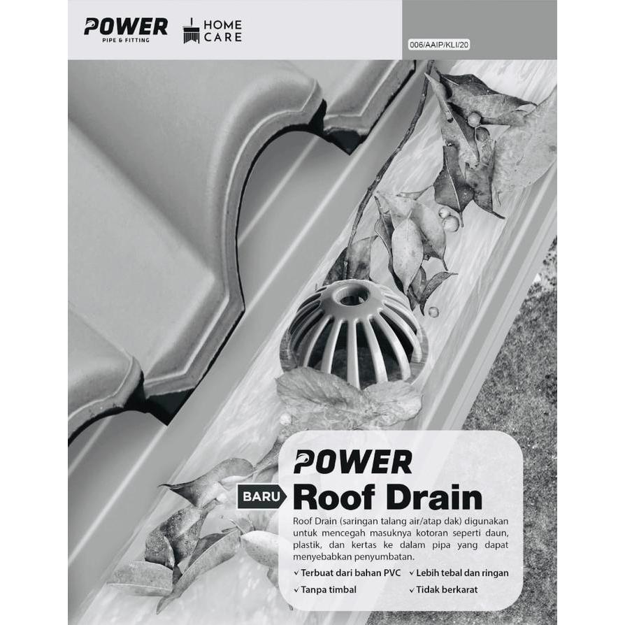 vacamanashop ROOF DRAIN PVC POWER/SARINGAN TALANG AIR/SARINGAN TALANG AIR DAK 3"