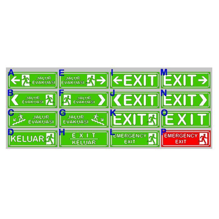 "New" JALUR EVAKUASI / EXIT SIGN (GLOW IN THE DARK)
