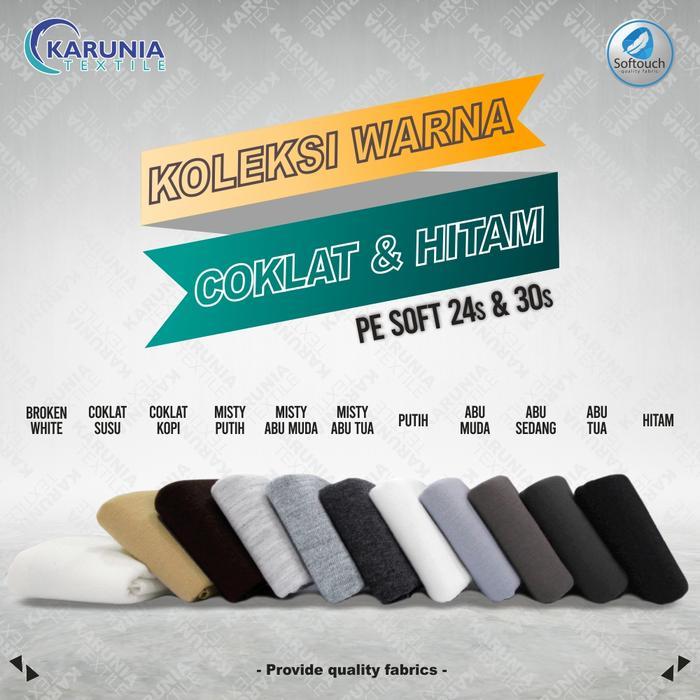Kain Kaos Pe Soft 30S Kiloan Abu Tua Karunia Textile Terlaris