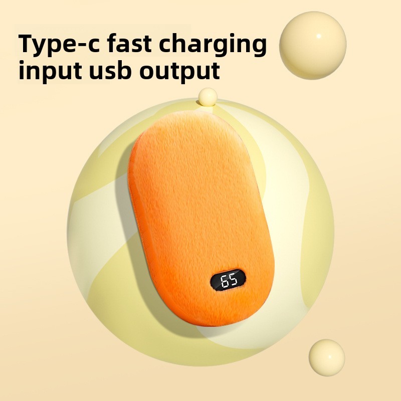 Portable Rechargeable Flannel Hand Warmer Mini Explosion-Proof With Grip Power Bank Hand Warmer For
