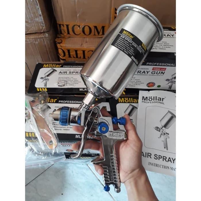 Spray Gun Hvlp 14Mm Mollar Spraygun Hvlp Cup Kapasitas Besar 1000Ml
