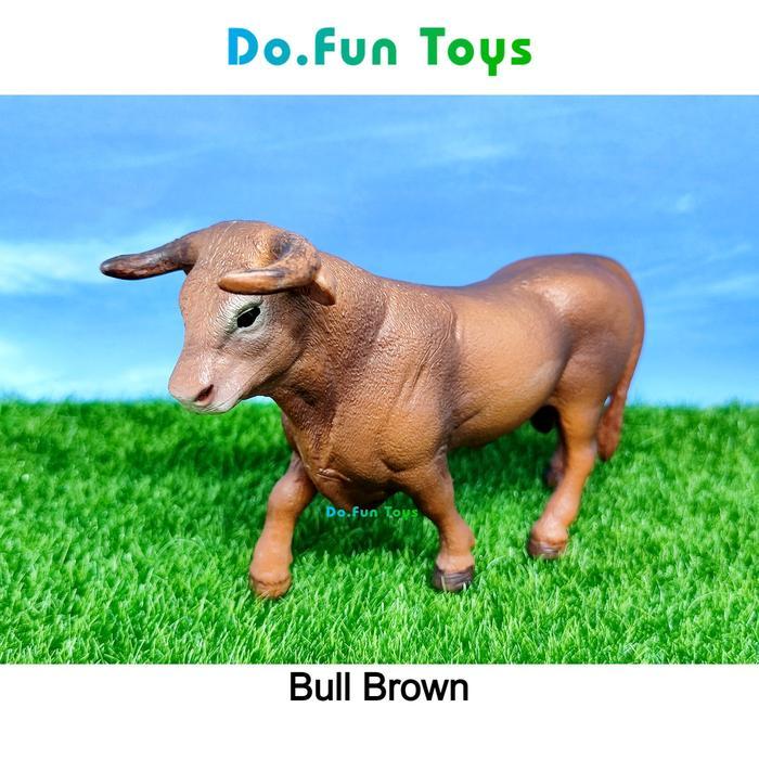 Brown Bull Animal Figure / Miniatur Mainan Banteng Coklat