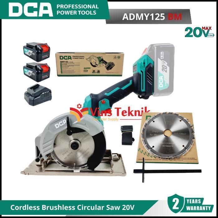 storejayabaru DCA ADMY 125BM Mesin Gergaji Kayu Baterai Cordless Brushless Circular Saw 20 V ADMY