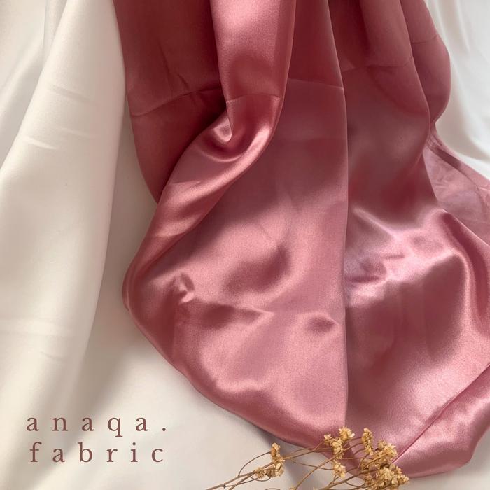 1 Meter Kain Satin Silk Charmuse Premium // Sateen Sutra Kilap Premium Terlaris