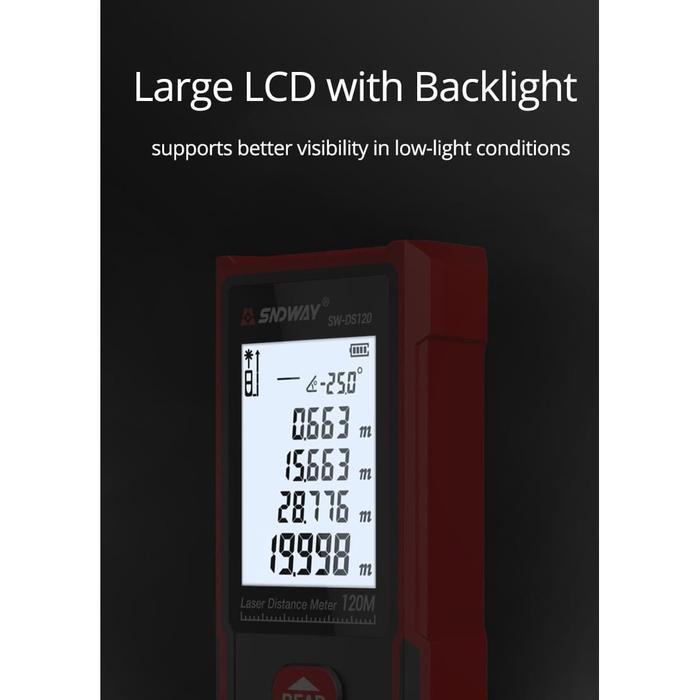 SNDWAY METERAN LASER DIGITAL DISTANCE LASER METER DIGITAL 50 METER SW-DS50