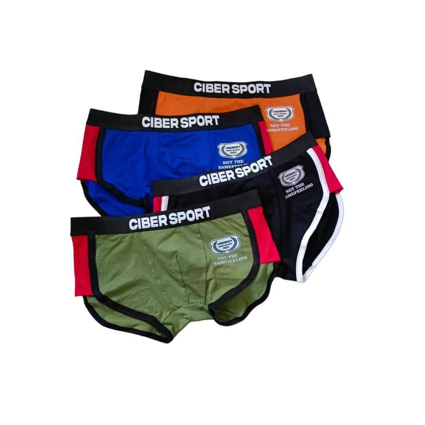READY PAKET 5 PCS CELANA DALAM PRIA KATUN CD BOXER PRIA Karet Dewasa Pendek Motif Sport Remaja G00D